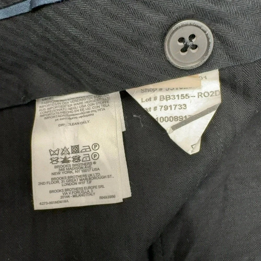 Brooks Brothers measurements waist